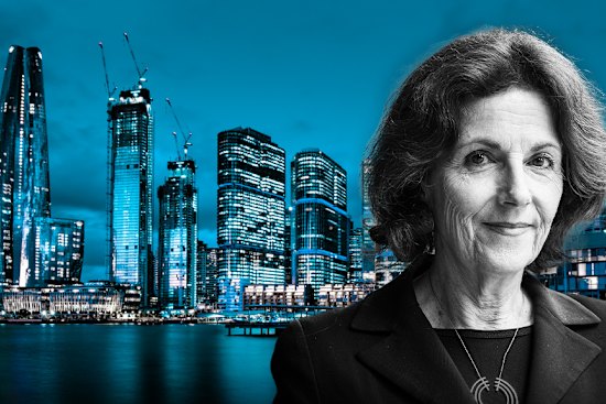 Helen Lochhead and Barangaroo skyline.