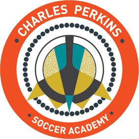 Logo of the Charles Perkins Soccer Academy, led by Frank Farina and Macarthur FC. 