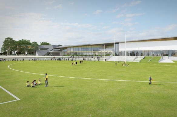 An artist’s impression of Hawthorn’s planned Dingley training base.