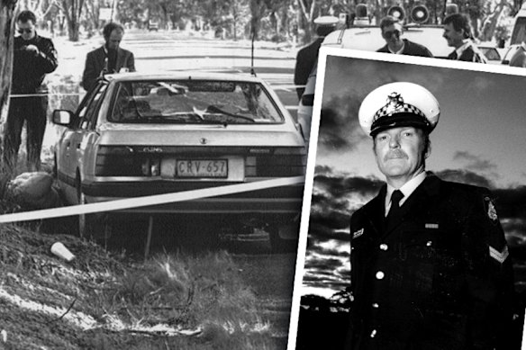 Police hero Wayne Sherwell and the site of a deadly battle with an armed assailant in 1988.