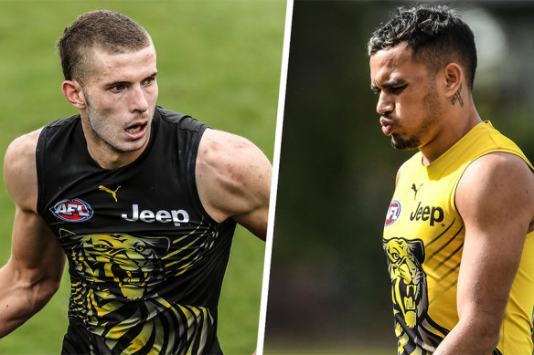 Richmond's Callum Coleman-Jones (left) and Sydney Stack.