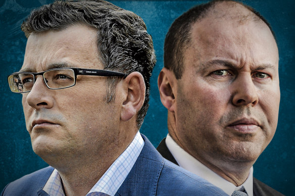 War of words: Daniel Andrews and Josh Frydenberg sparred over financial assistance.