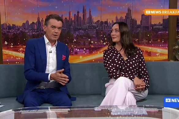 Michael Rowland in 2024, annoucing he was stepping down from News Breakfast.