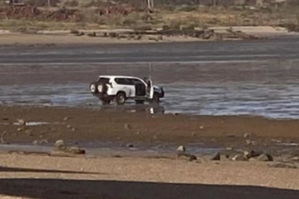 The scene of the confronting event at the Dampier foreshore. 