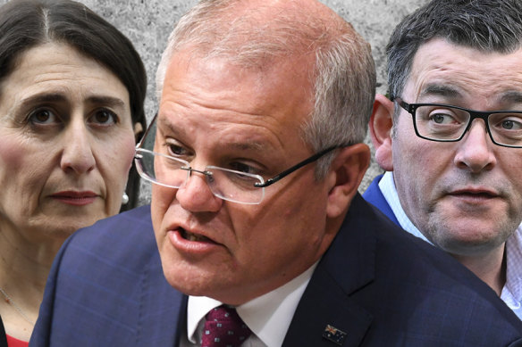 After Gladys Berejiklian blindsided  Canberra and Daniel Andrews launched metaphorical grenades, Scott Morrison did his best to put out spot fires.