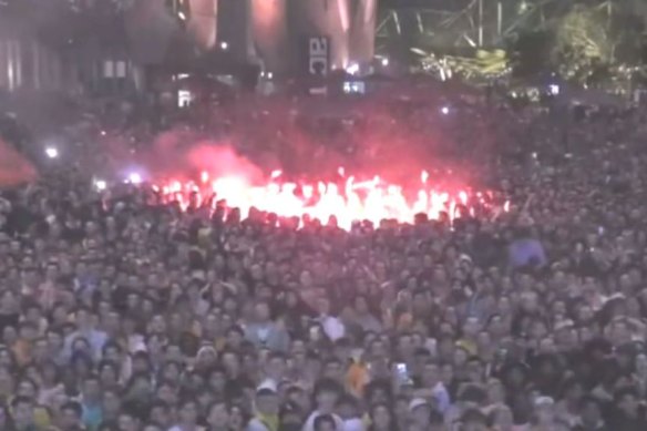Melbourne’s Federation Square went off on Saturday night.