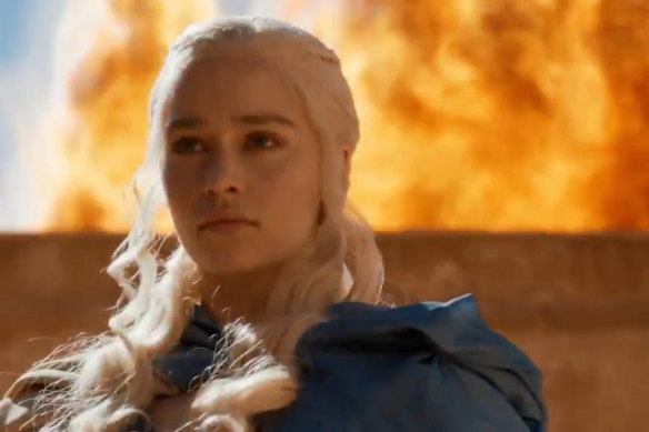 Emilia Clarke, as Daenerys Targaryen in the original Game of Thrones.