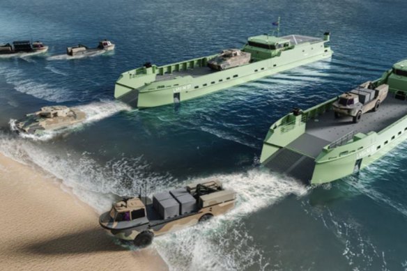 A concept design of army’s new landing craft medium vessel. 