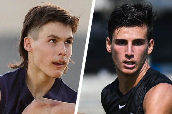 Father-son prospects Sam Darcy, left, and Nick Daicos. 