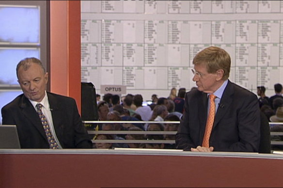 Antony Green on air with Kerry O’Brien on federal election night 2007.