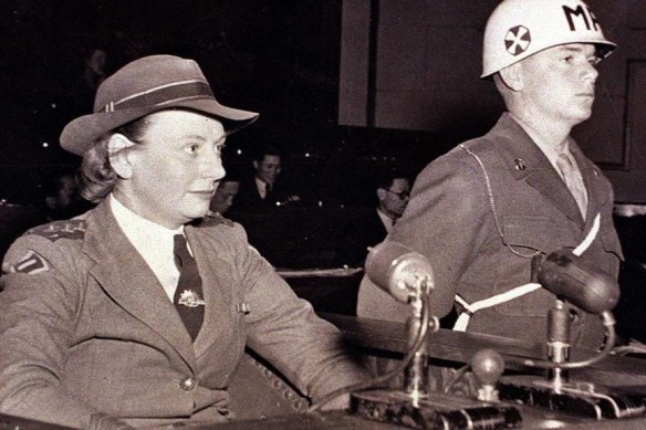 Vivian Bullwinkel testifies at the Tokyo War Crimes Tribunal in 1946.