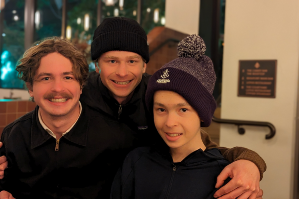 Fergus Egerton-Warburton with his older brothers. 