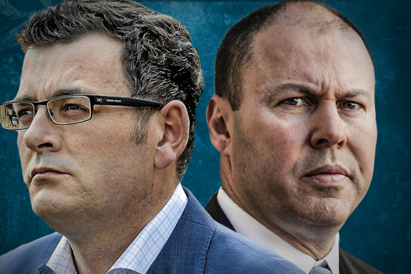 War of words: Daniel Andrews and Josh Frydenberg sparred over financial assistance.