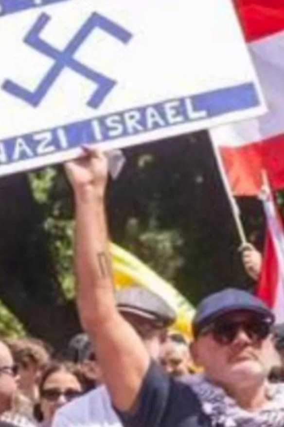 Alan Yazbek at the pro-Palestine rally in Sydney.