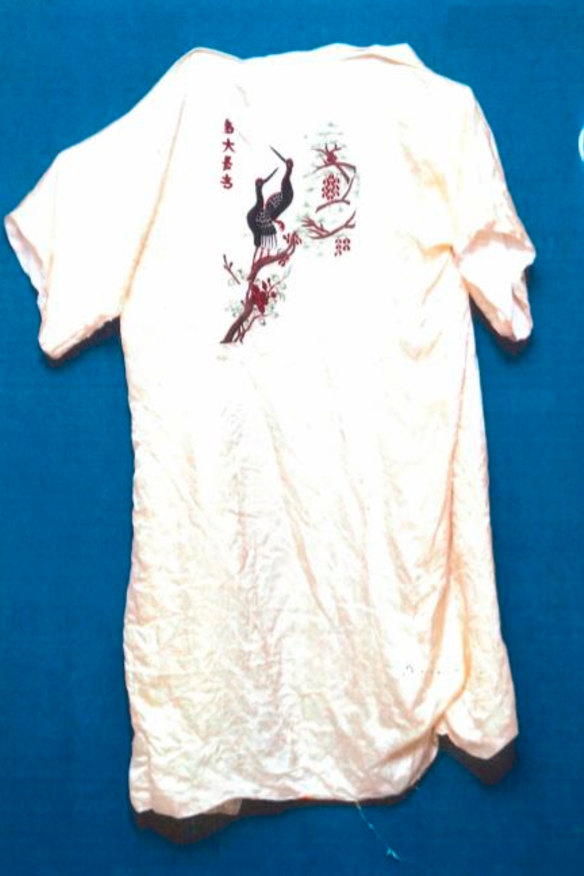 The kimono dropped by Edwards as he fled a Huntingdale sex attack. 