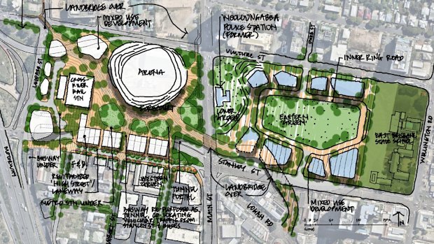 Inertia Engineering’s proposal for Woolloongabba Village urban renewal, Brisbane. Supplied 27/02/2026.