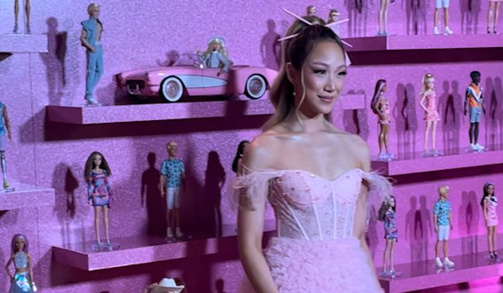 “The marketing of the two films somehow helped each other. Somehow one plus one has equalled three”: Scene from Barbie’s Sydney premiere. 