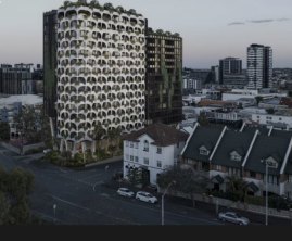 Keylin Group’s proposal for two 15-storey towers at the corner of Gregory Terrace and Warry Street in Spring Hill.