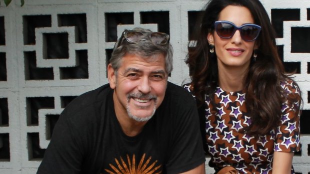 Amal Clooney and her husband George.