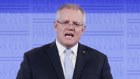 Prime Minister Scott Morrison makes a case for IR change during his address to the National Press Club of Australia, in Canberra on Tuesday.