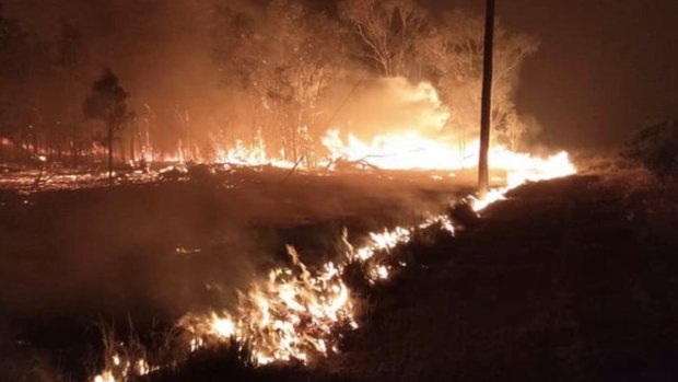 The bushfire at Cobraball overnight.