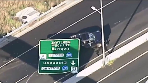 The sign that collapsed on the Tullamarine Freeway.