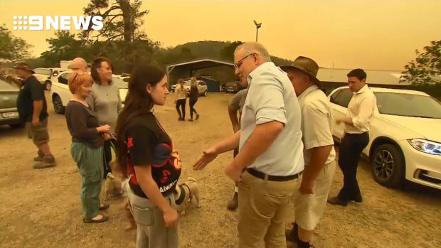 Prime Minister Scott Morrison received a cold response from residents of fire-devastated Cobargo in the 2019/20 fires.