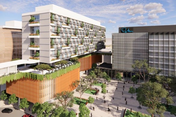 An artist’s impression of the comprehensive cancer centre planned for QEII. 
