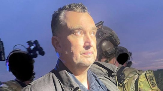 Vance Luther Boelter, the man suspected of killing a Minnesota politician and wounding another, as he was arrested late on Sunday.