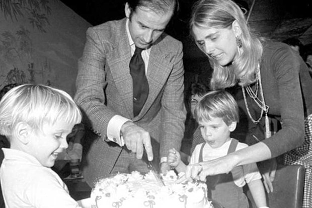Beau and Hunter Biden celebrating Joe's birthday with his first wife Nelia.
