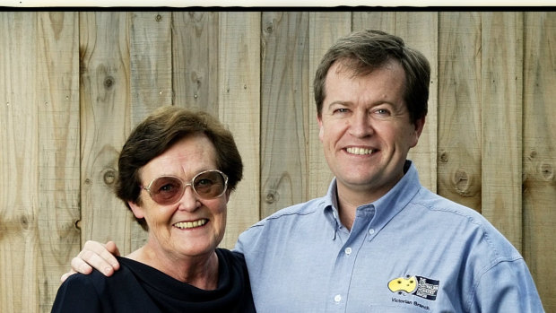 Opposition leader, Bill Shorten, and his mother, Ann, pictured in Mr Shorten's AWU days.