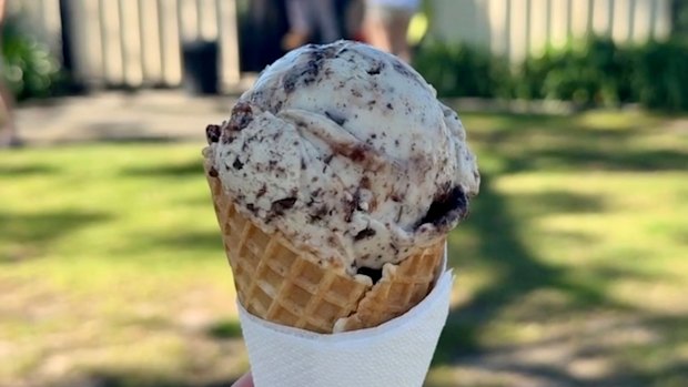 Cherry ice cream at Mr Nobody’s Gelato, Callala Bay.