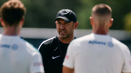 Socceroos coach Tony Popovic in camp in Sarasota, Florida.