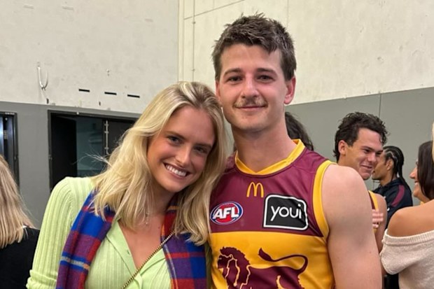 Essendon star Jaxon Prior and partner Bronte Thompson are engaged - weeks after the latter was the unfortunate victim of an AFL storm.