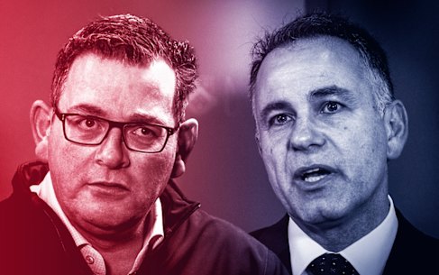 Victorian Premier Daniel Andrews (left) and Opposition Leader John Pesutto (right).