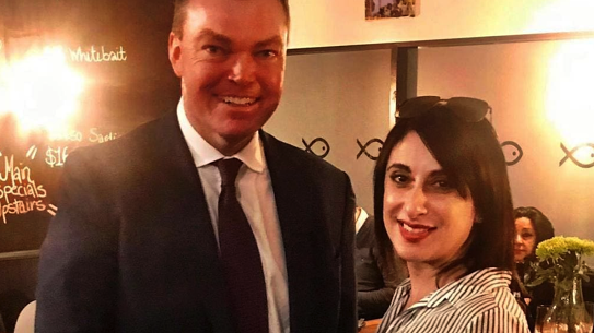 Restaurant owner Michelle Loielo with Liberal MP Edward O'Donohue.