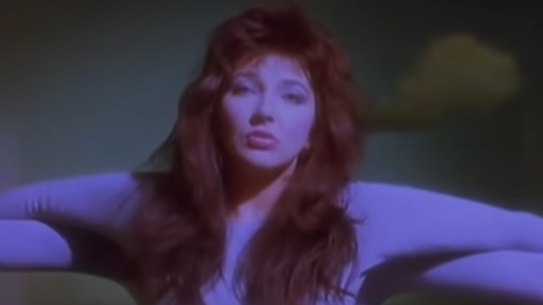 Kate Bush in the Running Up That Hill film clip. 