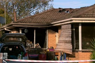 The single-storey home in Albanvale was engulfed by the fire on Monday evening.