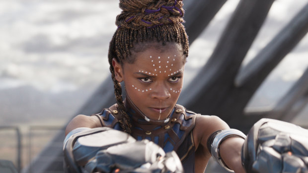Letitia Wright in Black Panther.  