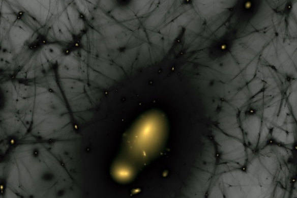 A map of dark matter, spreading across the universe.