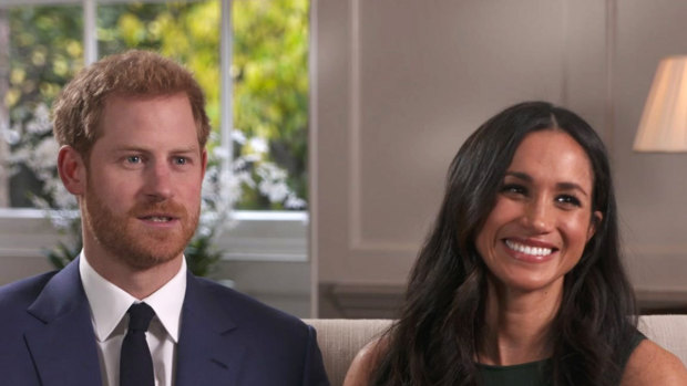 Harry and Meghan at the time of their engagement in 2017.