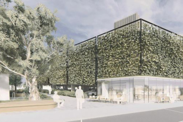 Bayside Council renders of the Morrison government’s proposed commuter car park near Hampton train station. 