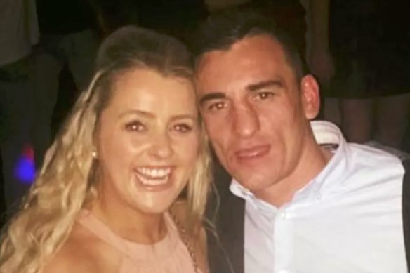 Cathrina Ann Cahill and her fiance David Walsh in October 2016. 