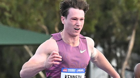 Lachlan Kennedy (second from right) in action earlier this year.