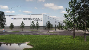 A mock-up of Britishvolt’s proposed battery gigafactory in the north of England.