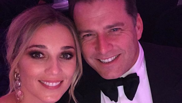 Jasmine Yarbrough with fiancee and Nine Network personality Karl Stefanovic.