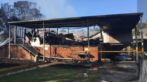 Damage caused by the fire at Corrimal High School.