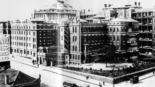 The Queen Victoria Hospital, which stood on Lonsdale Street until 1977. Today the only part of the building that remains is the Queen Victoria Women's Centre.