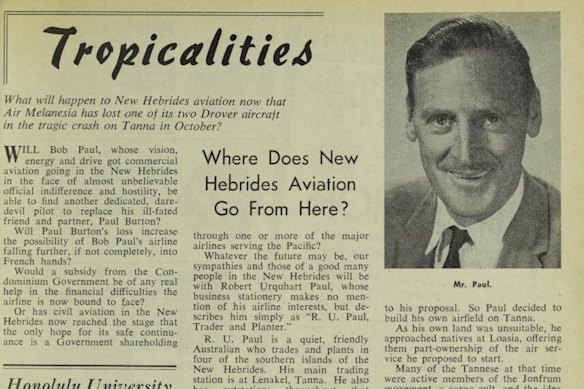La disputa sulle isole ha le sue origini principalmente nelle azioni di un altro australiano, Bob Paul, un piantatore e pioniere dell'aviazione che visse a Vanuatu negli anni '50 e '60.