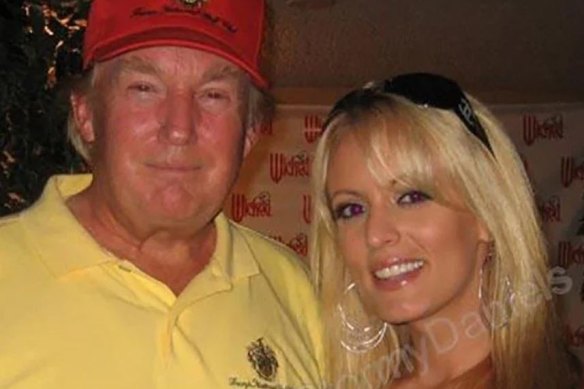 Donald Trump and Stormy Daniels were photographed together at the booth for her porn studio in 2006.